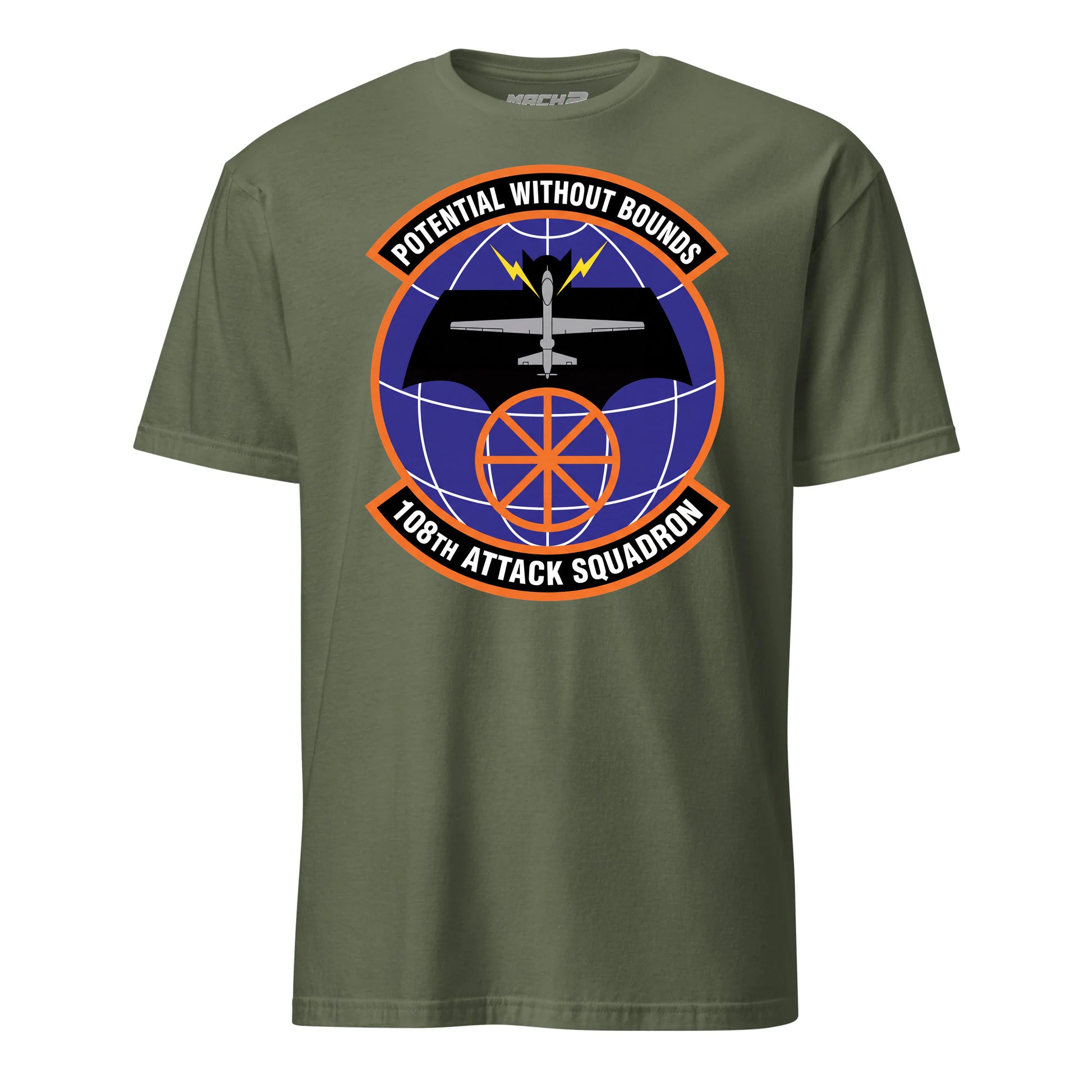 108th Attack Squadron T-Shirt — OD Green front mockup