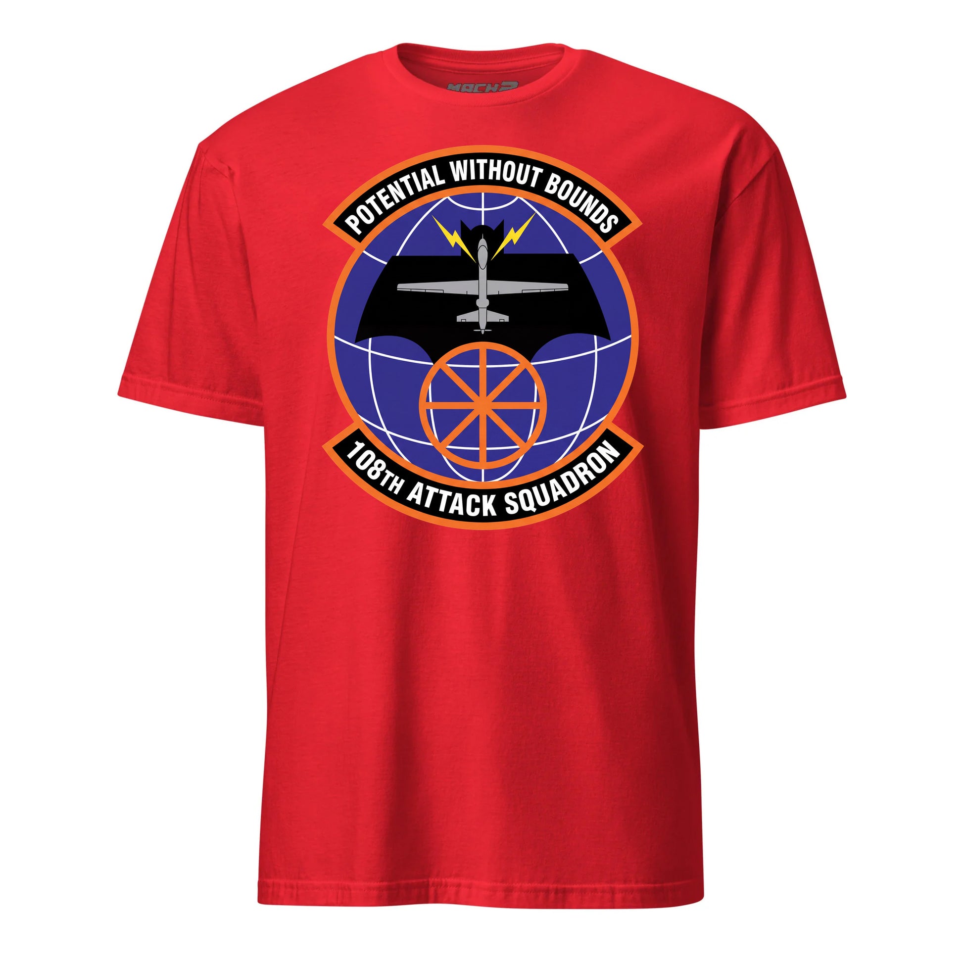 108th Attack Squadron T-Shirt — Red front mockup
