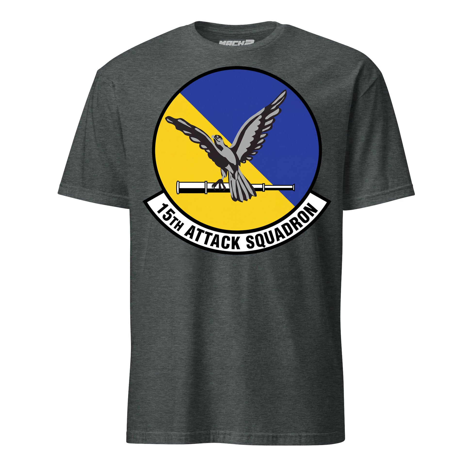 15th Attack Squadron T-Shirt — Charcoal Heather front mockup