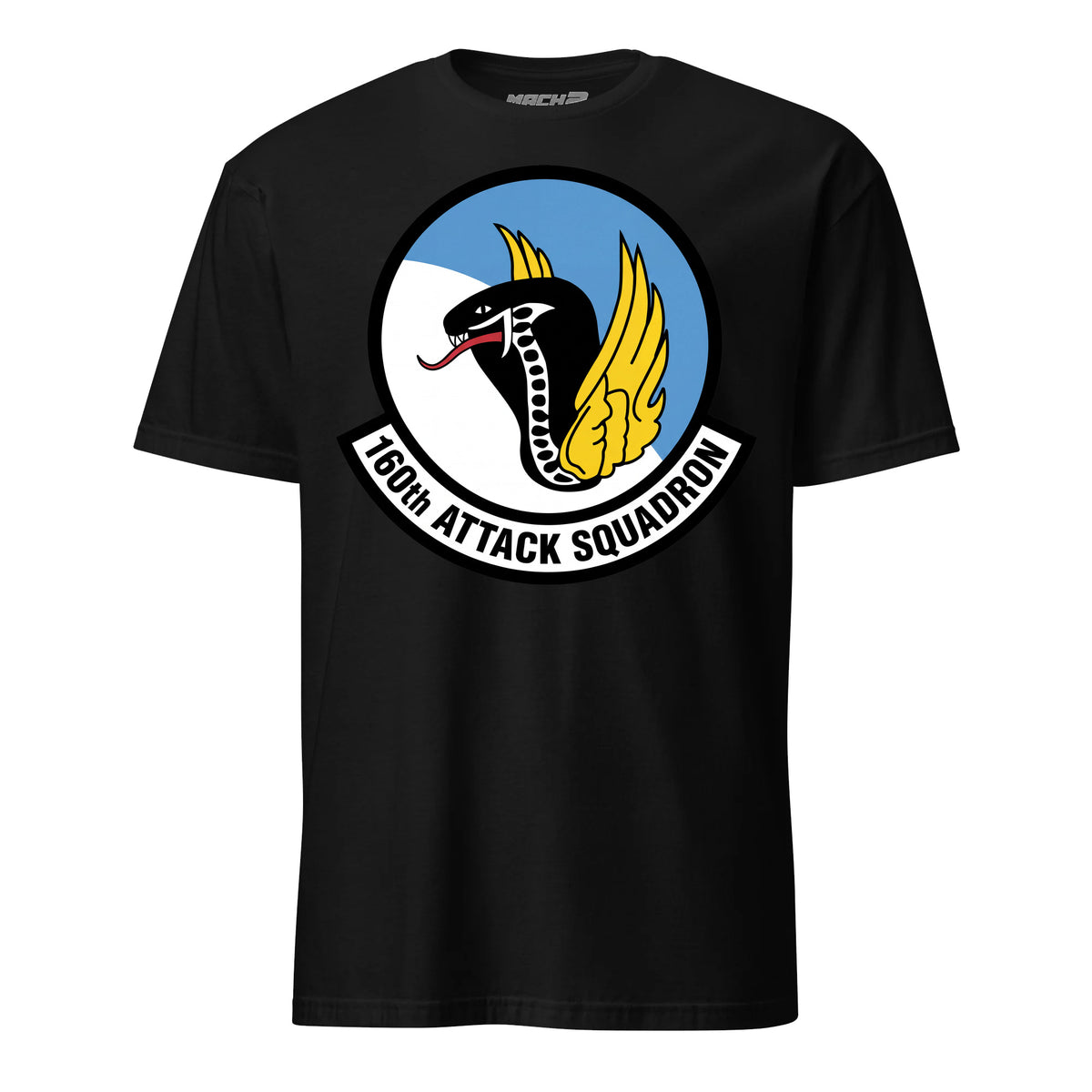 160th Attack Squadron T-Shirt — Black front mockup