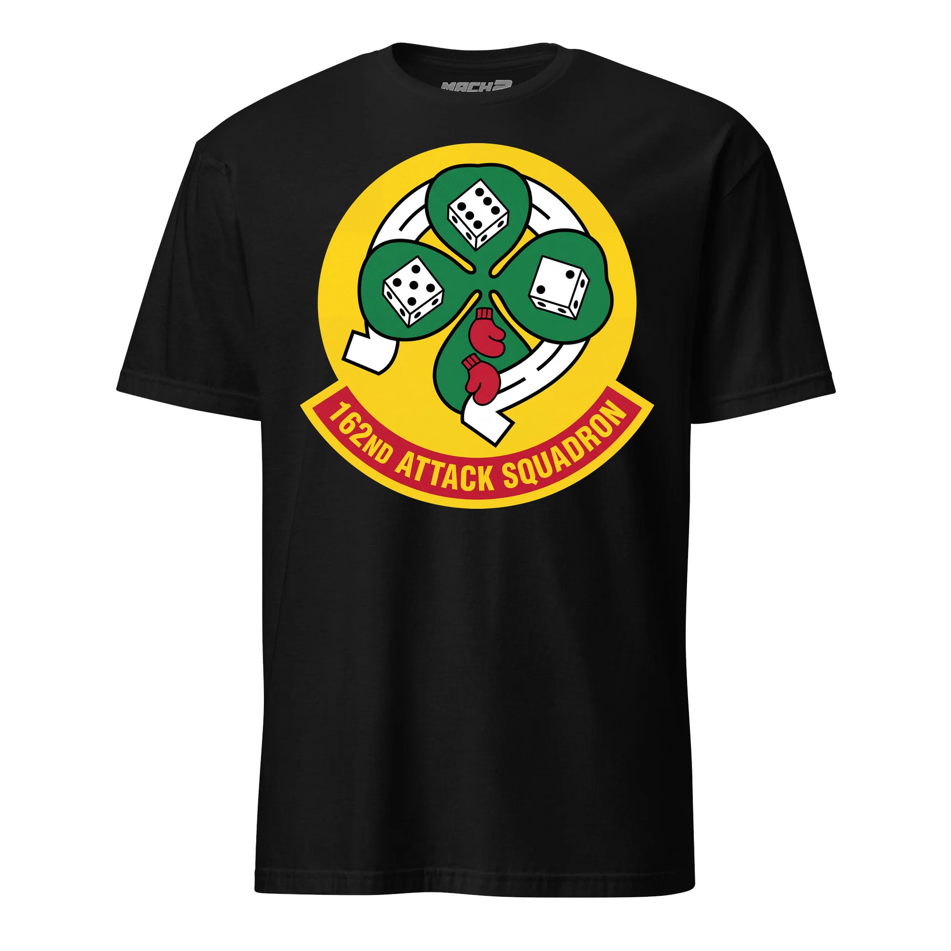 162nd Attack Squadron T-Shirt — Black front mockup