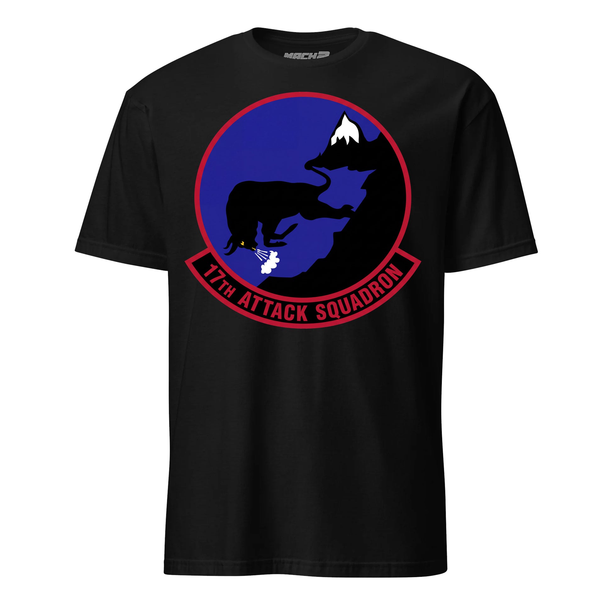 17th Attack Squadron T-Shirt — Black front mockup