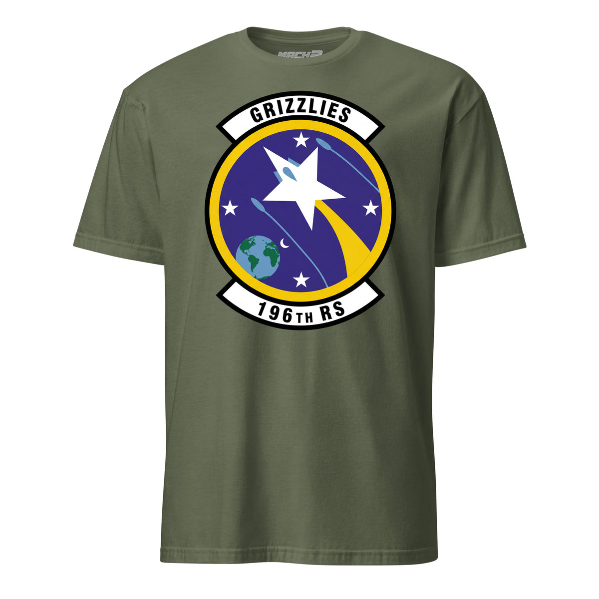 196th Attack Squadron T-Shirt — OD Green front mockup