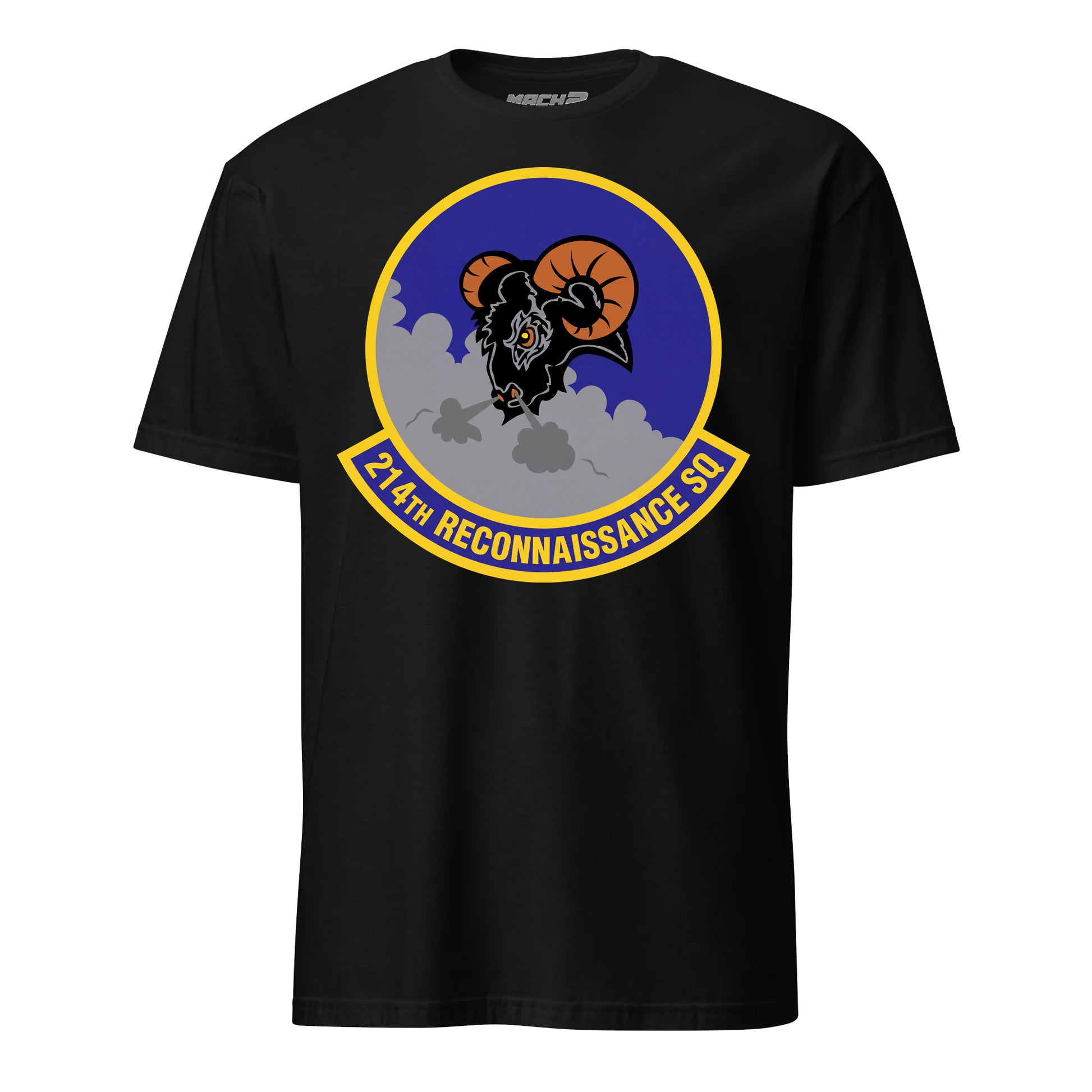 214th Attack Squadron T-Shirt — Black front mockup