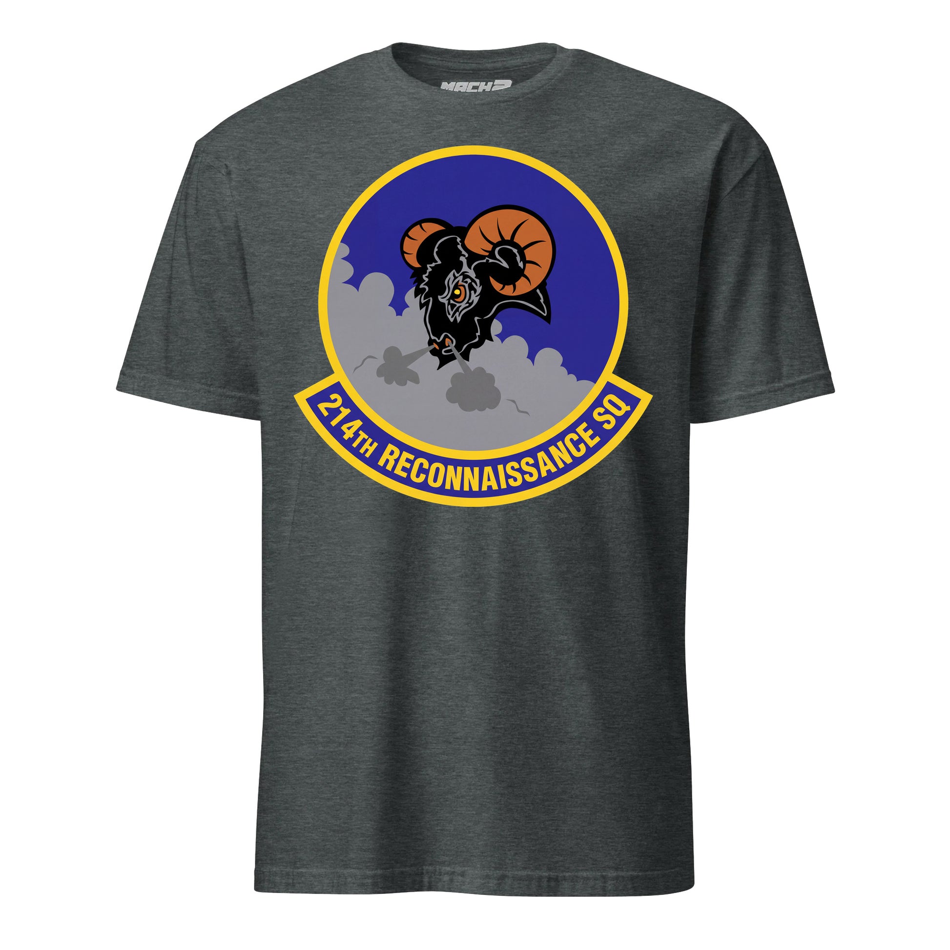 214th Attack Squadron T-Shirt — Charcoal Heather front mockup