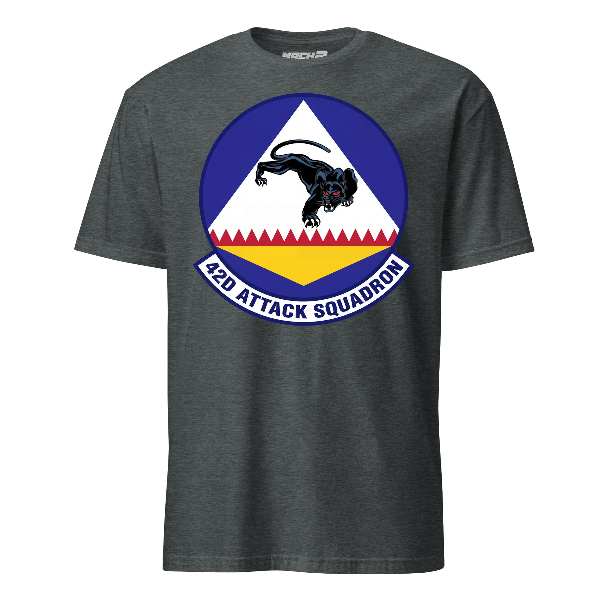 42nd Attack Squadron T-Shirt — Charcoal Heather front mockup