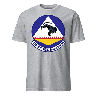 42nd Attack Squadron T-Shirt — Heather Grey front mockup