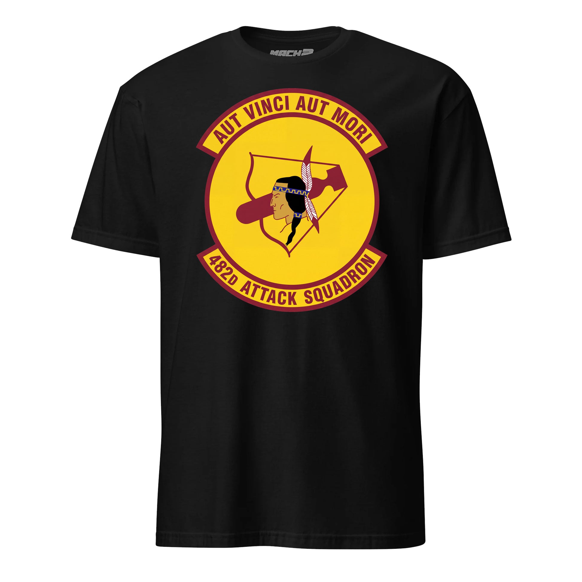 482nd Attack Squadron T-Shirt — Black front mockup