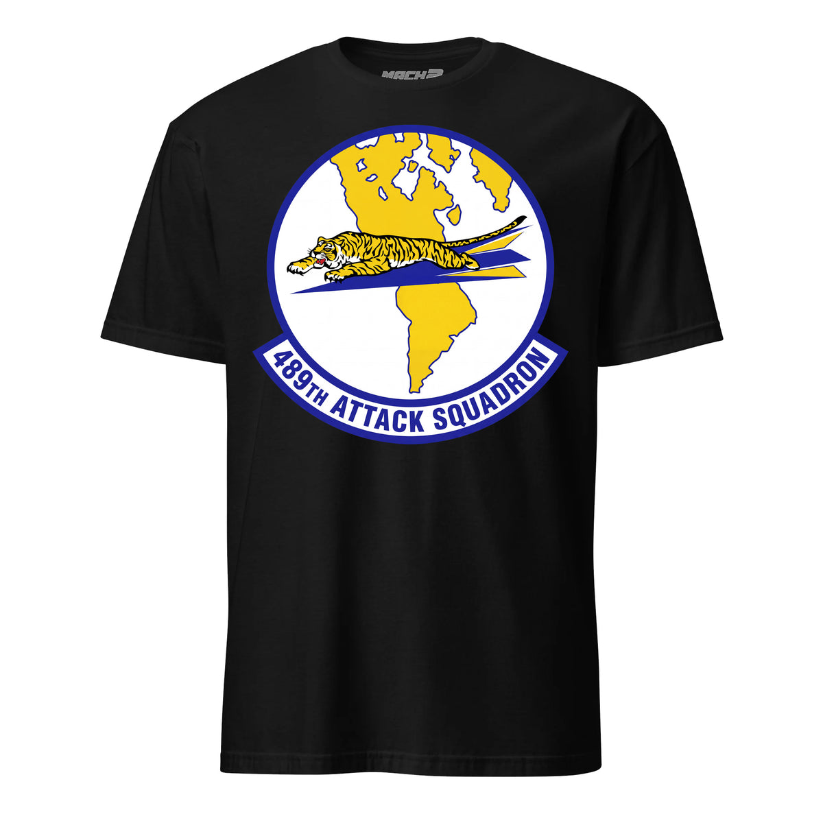 489th Attack Squadron T-Shirt — Black front mockup