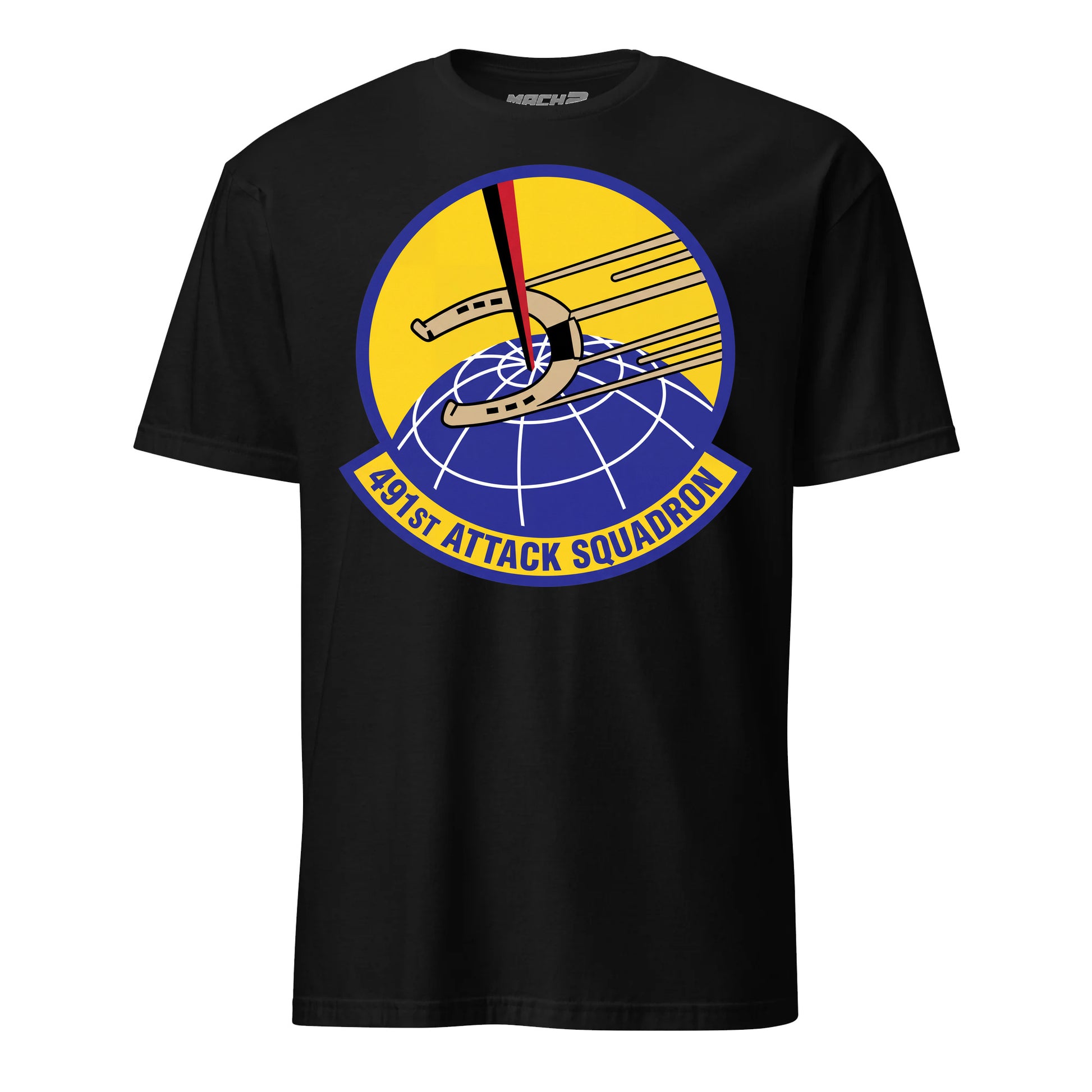 491st Attack Squadron T-Shirt — Black front mockup