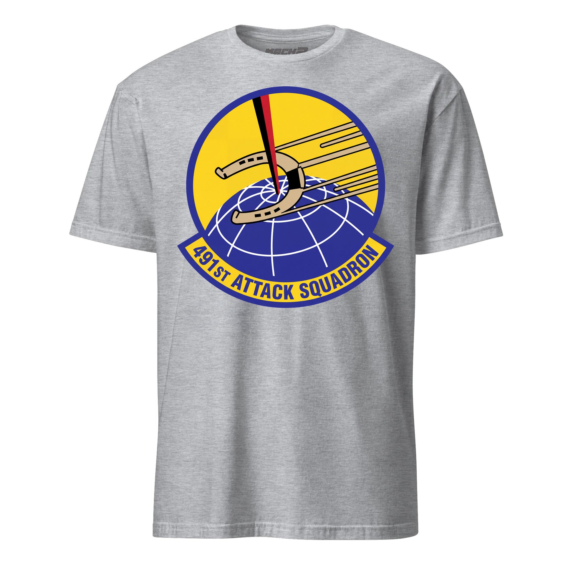 491st Attack Squadron T-Shirt — Heather Grey front mockup