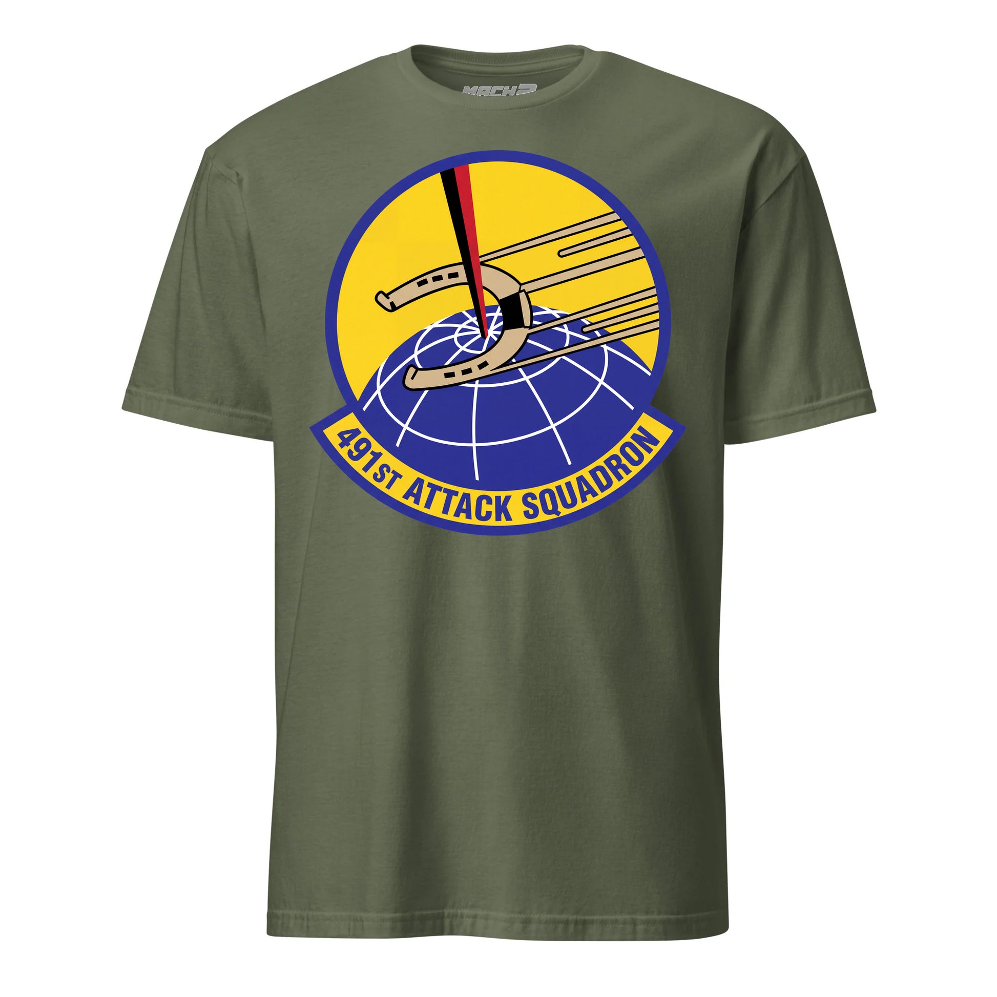 491st Attack Squadron T-Shirt — OD Green front mockup