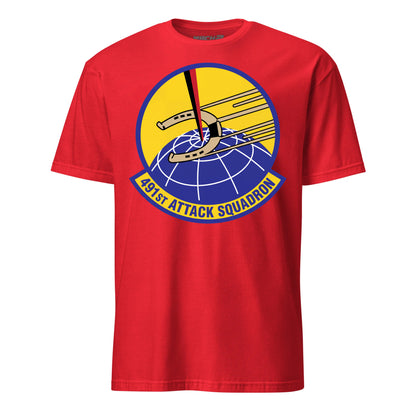 491st Attack Squadron T-Shirt — Red front mockup