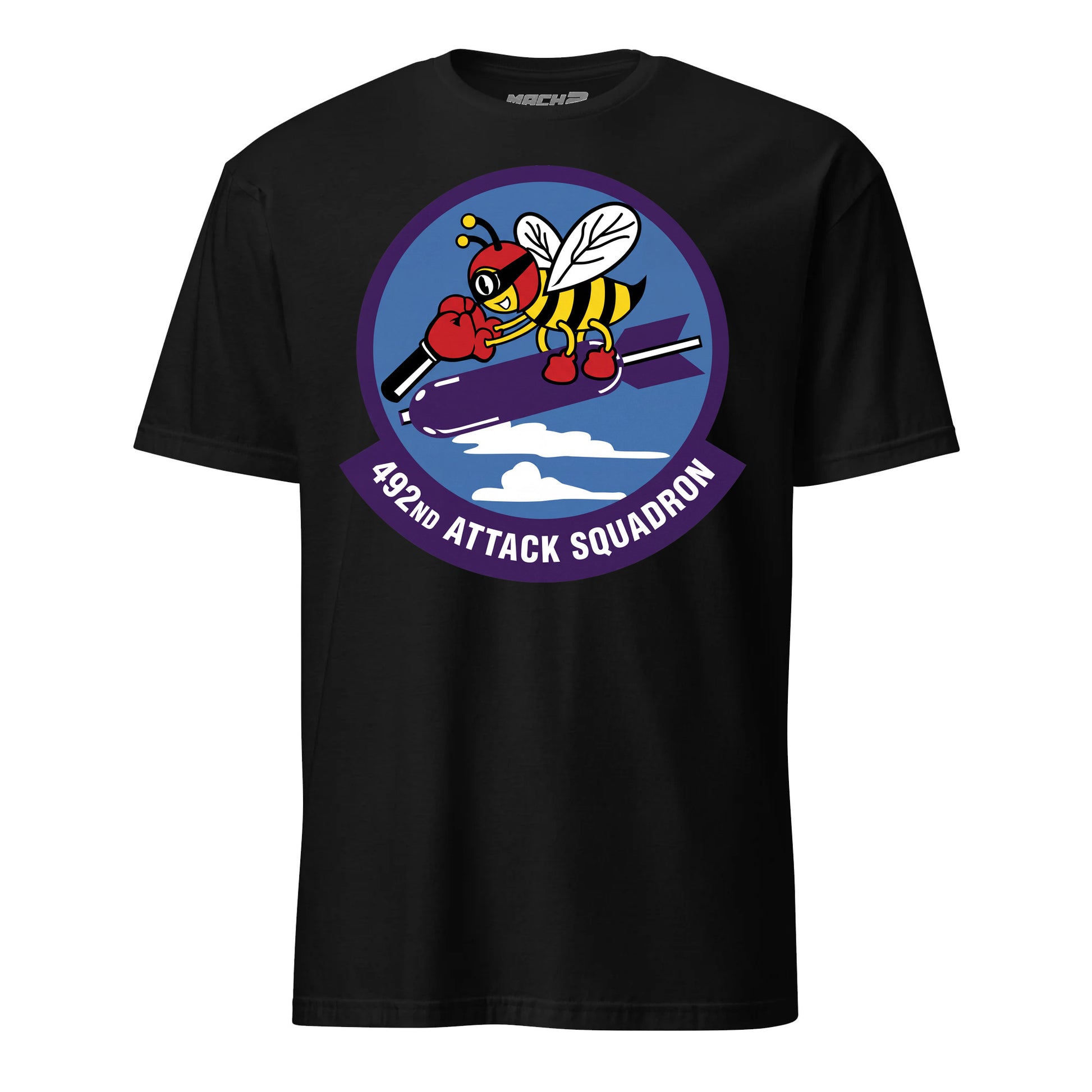 492nd Attack Squadron T-Shirt — Black front mockup