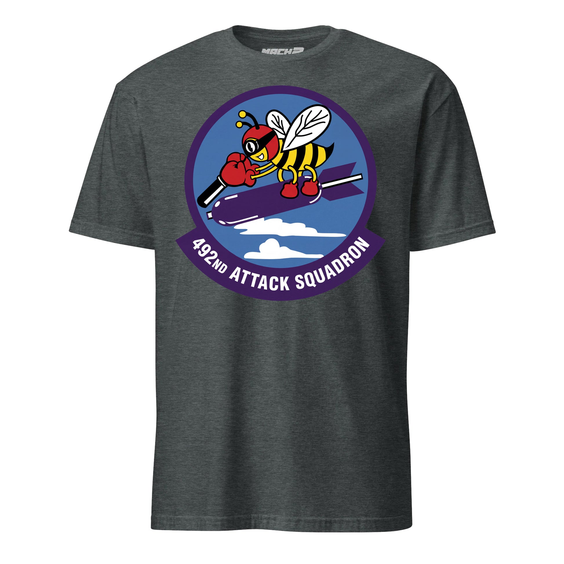492nd Attack Squadron T-Shirt — Charcoal Heather front mockup