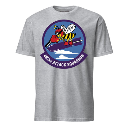 492nd Attack Squadron T-Shirt — Heather Grey front mockup