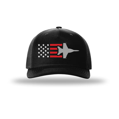 F-18 Hornet Aircraft Flag 5-Panel Trucker Hat