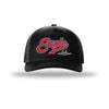 F-15 Eagle Vintage Script 5-Panel Trucker Hat - BLACK/BLACK