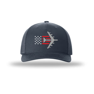 B-52 Stratofortress Aircraft Flag 5-Panel Trucker Hat