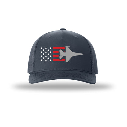 F-16 Viper Aircraft Flag 5-Panel Trucker Hat