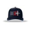 A-10 Thunderbolt II Aircraft Flag 5-Panel Trucker Hat - NAVY/WHITE