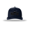 F-22 Raptor Blackout 5-Panel Trucker Hat - NAVY/WHITE