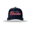 C-130 Hercules Vintage Script 5-Panel Trucker Hat - NAVY/WHITE
