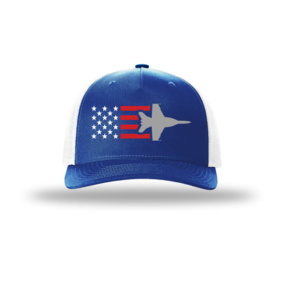 F-18 Hornet Aircraft Flag 5-Panel Trucker Hat