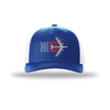 B-52 Stratofortress Aircraft Flag 5-Panel Trucker Hat - ROYAL/WHITE