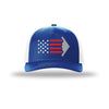 B-2 Spirit Aircraft Flag 5-Panel Trucker Hat - ROYAL/WHITE