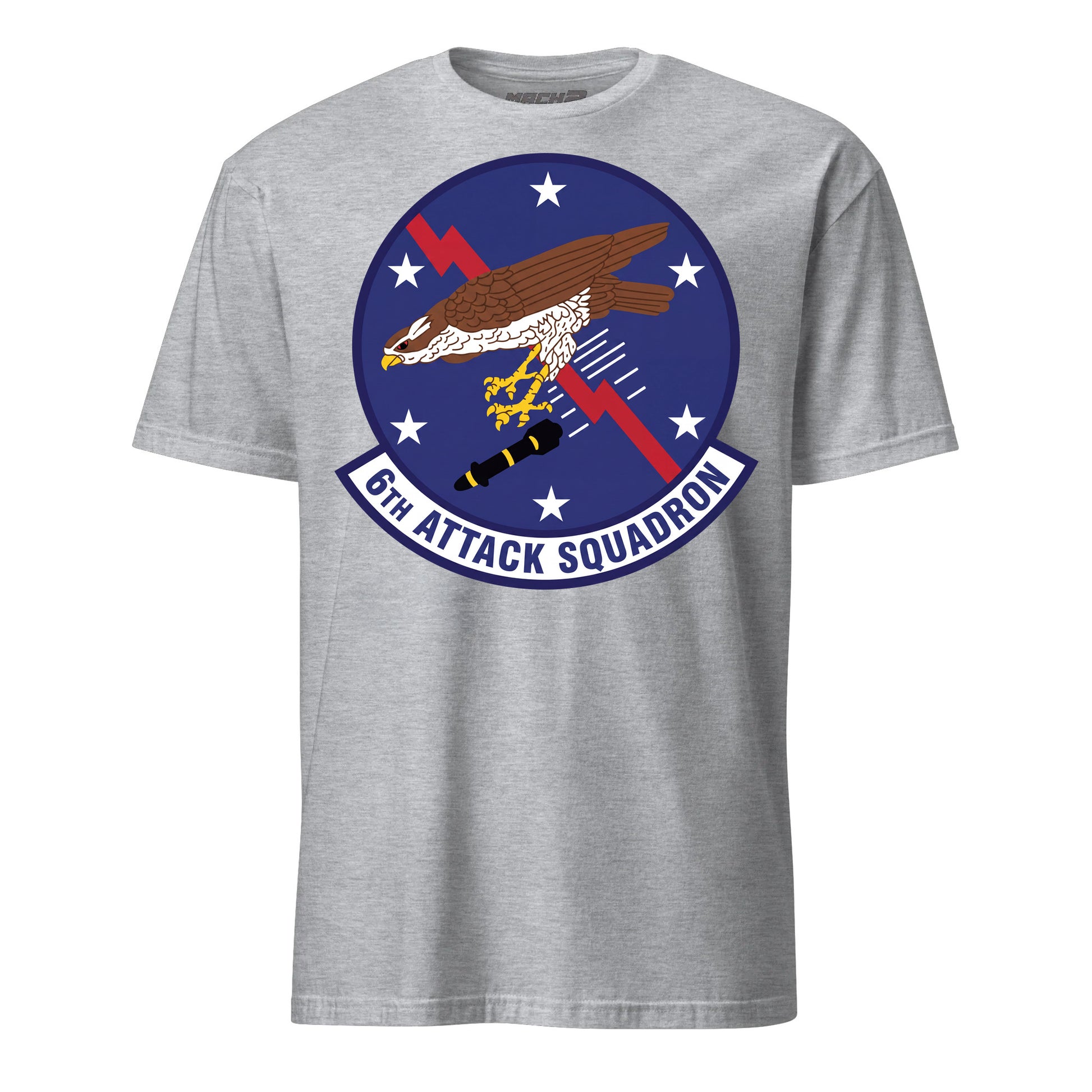 6th Attack Squadron T-Shirt — Heather Grey front mockup