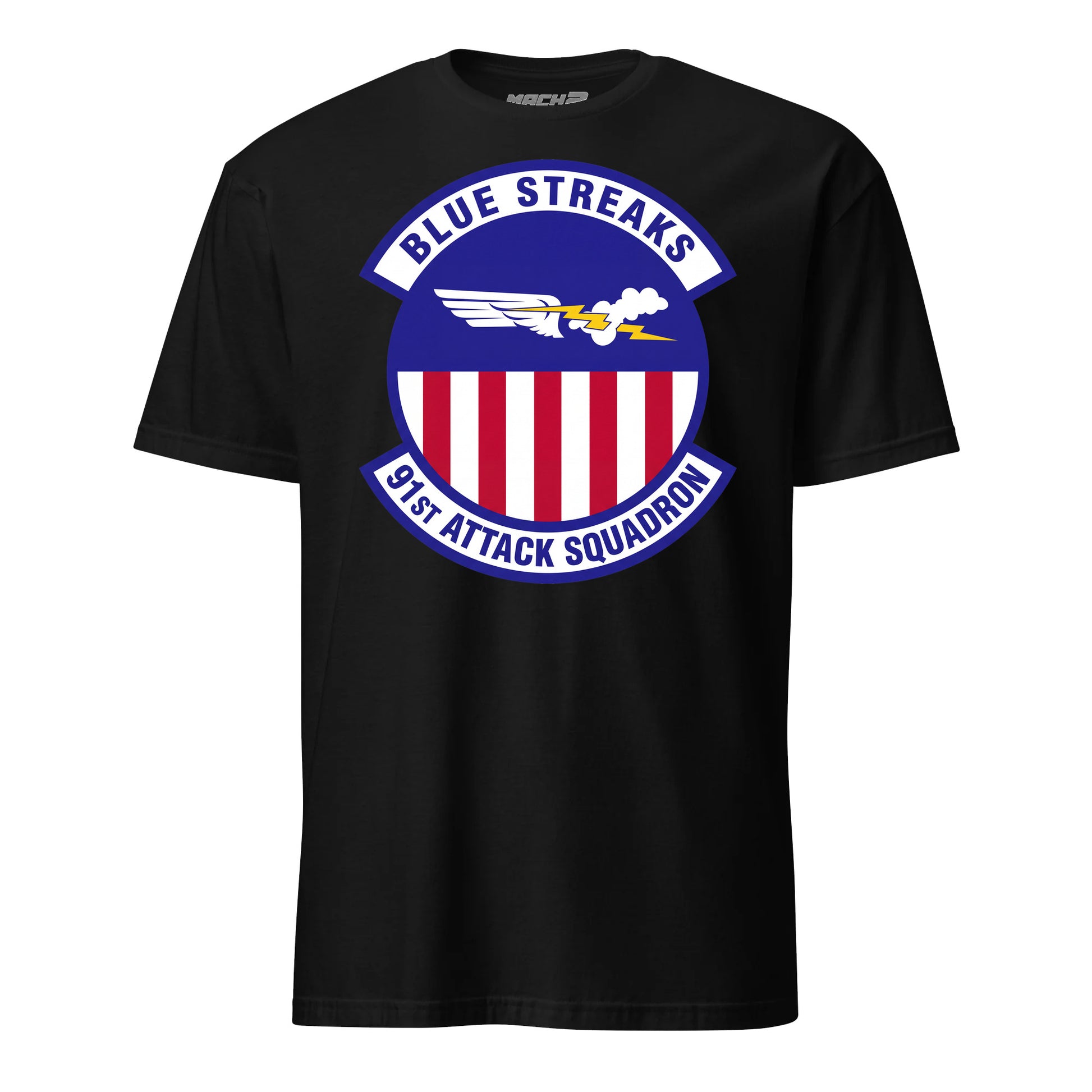 91st Attack Squadron T-Shirt — Black front mockup