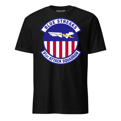 91st Attack Squadron T-Shirt — Black front mockup