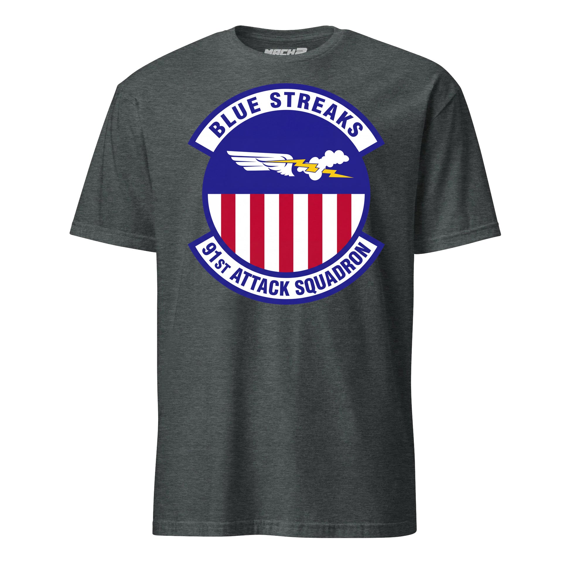 91st Attack Squadron T-Shirt — Charcoal Heather front mockup