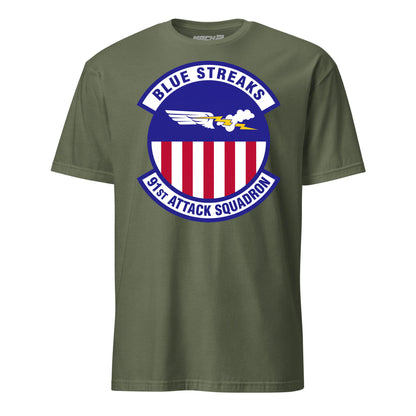 91st Attack Squadron T-Shirt — OD Green front mockup