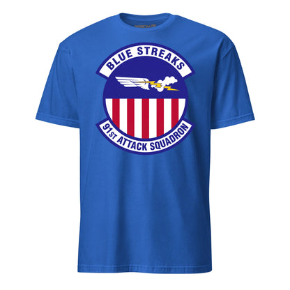 91st Attack Squadron T-Shirt — Royal front mockup
