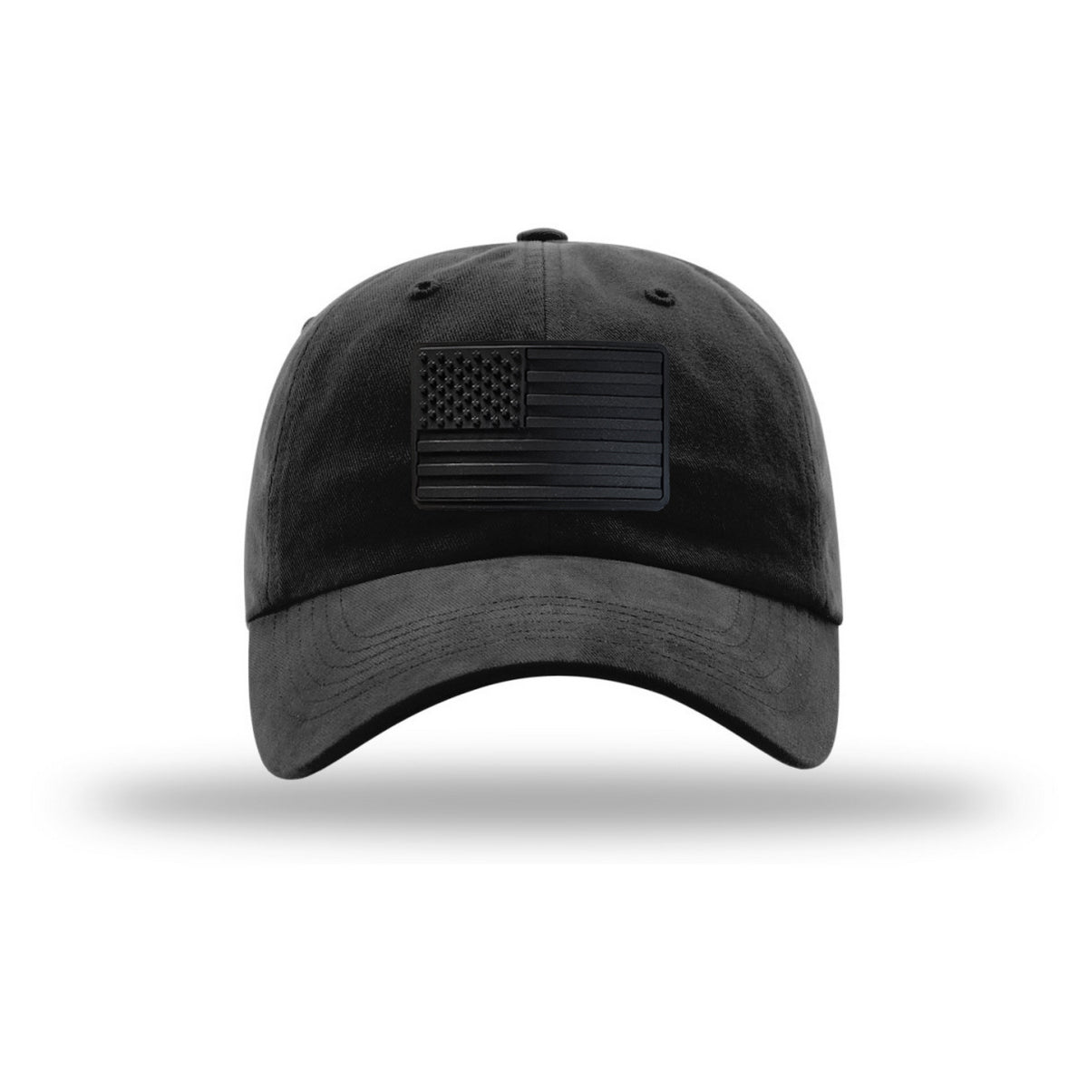 American Flag Blackout PVC Patch Unstructured Dad Hat | Mach 2 Gear