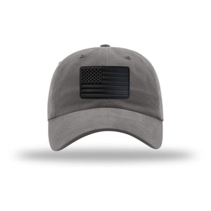 American Flag Blackout PVC Patch Unstructured Dad Hat