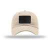 American Flag Blackout PVC Patch Unstructured Dad Hat - Stone