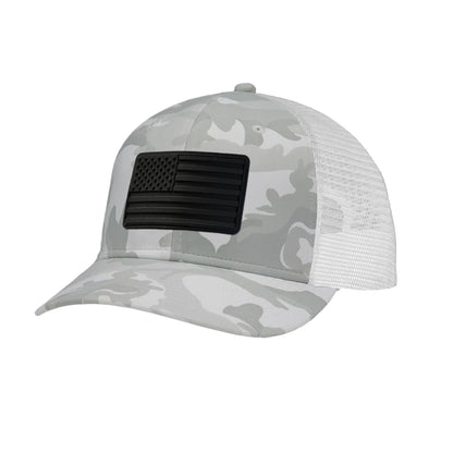American Flag Blackout PVC Patch Structured Trucker Hat