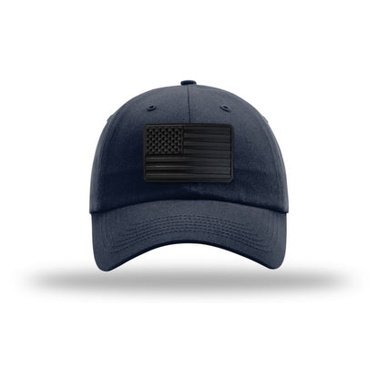 American Flag Blackout PVC Patch Structured Hat
