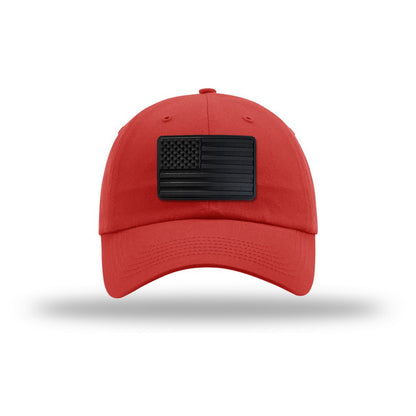 American Flag Blackout PVC Patch Structured Hat