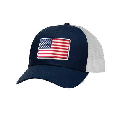 American Flag PVC Patch Structured Trucker Hat