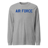 Air Force Academy Wordmark Outline Long Sleeve T-Shirt - Heather Grey