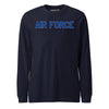 Air Force Academy Wordmark Outline Long Sleeve T-Shirt - Navy