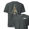B-1 "Lancer" OCP Camo Silhouette Front & Back T-Shirt - Charcoal Heather