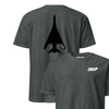 B-1 "Lancer" Stealth Silhouette Front & Back T-Shirt - Charcoal Heather
