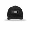 F-35 Aircraft Flag Carbon Fiber Patch Camo Structured Trucker - BLACK CAMO/BLACK