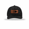 F-35 Aircraft Flag Leatherette Patch Camo Structured Trucker - BLACK CAMO/BLACK