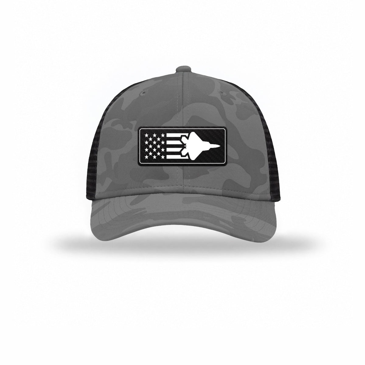 F-22 Aircraft Flag — GREY CAMO/BLACK